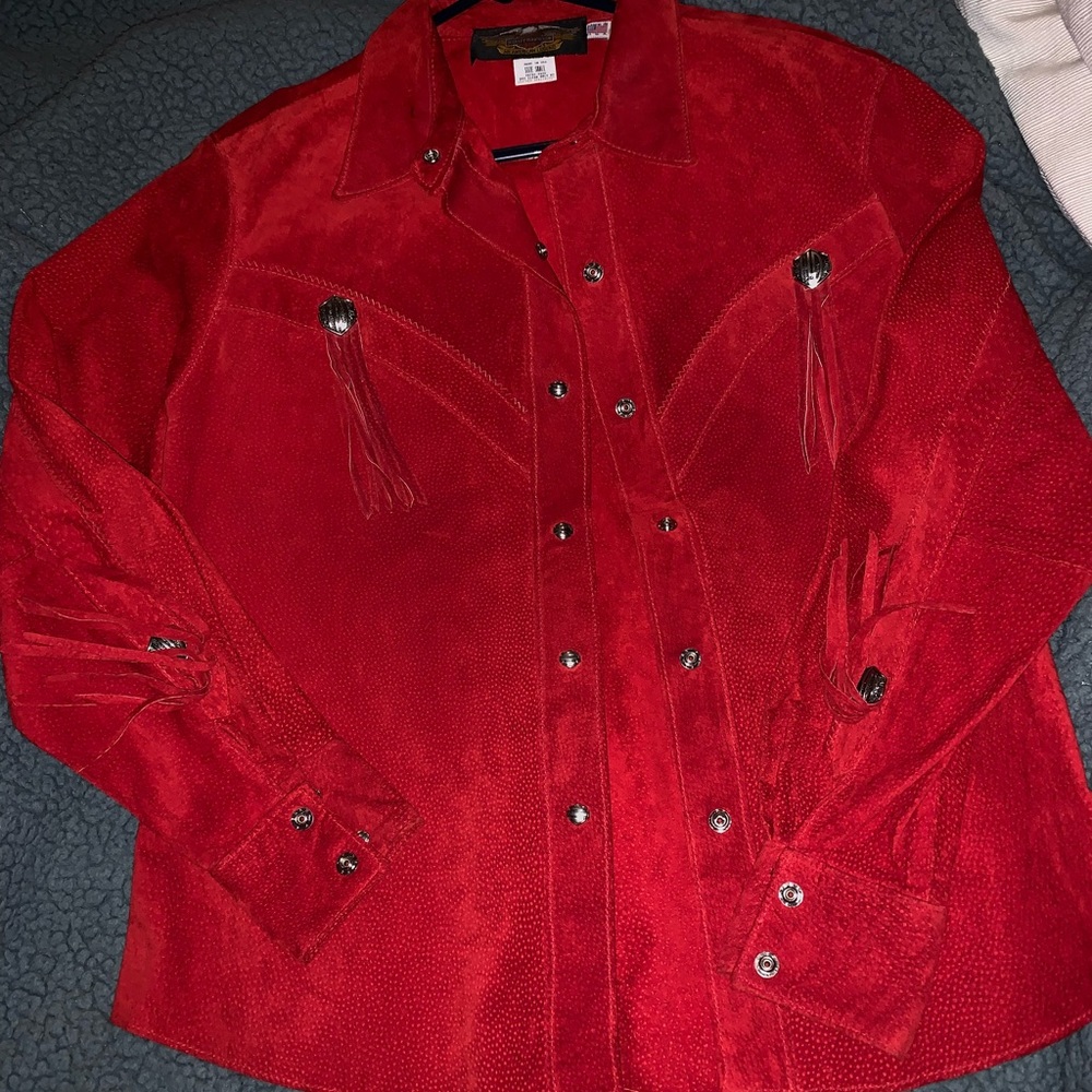 Vintage Harley Davidson Red Leather Jacket
